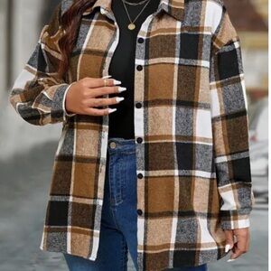 IN'VOLAND Flannel Plaid Long Sleeve Button Down Shirt/Jacket Size 24